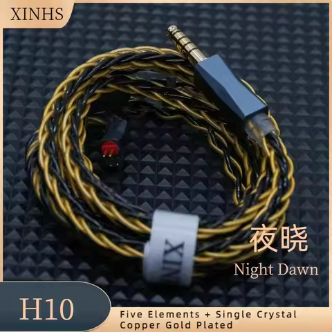 XINHS H10 Night Dawn 8-Strand Black Five Elements + Single Crystal Copper Gold-Plated Hybrid Headpho