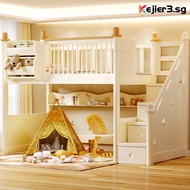 Kejier3.sg Solid Wood Loft Bunk Bed With Same Width Underneath For Children Bunk Customizable Bed