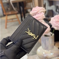 [Original Authentic with Packaging Box] SAINT LAURENT YSL CASSANDRE Metal Logo Quilted Surface Stitc