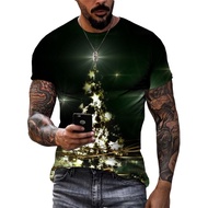 Christmas Series 3d T-Shirt Soft Craft Street Short-Sleeved Top Male Source HF11.26