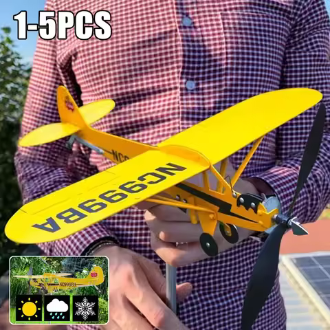 Airplane Weather Vane Piper J3 Cub Wind Spinner For Garden Durable Metal Windmill Aircraft Weather V