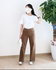Moci秋季ruffle 邊扯布褲