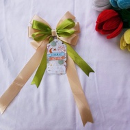 Ready-to-use parcel ribbon made of satin
