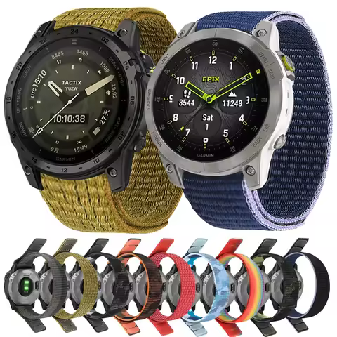 22mm 26mm QuickFit Nylon Loop Strap For Garmin Tactix 7 AMOLED Delta Bravo Band For Garmin Fenix 7X 