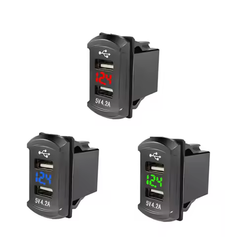 5V 4.2A Car Charger Auto Adapter Waterproof Dustproof 12-24V Car Socket Dual USB Ports Phone Charger