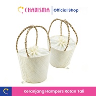 Charisma Rattan Basket Bucket Bag - Round Rattan Basket Rattan Parcel Basket/ Rattan Hampers Basket/