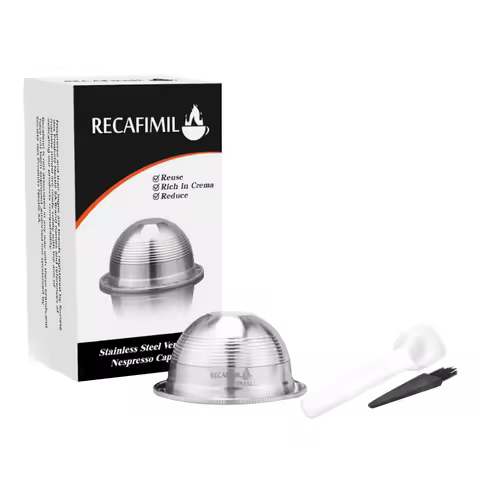 Stainless Steel Reusable Coffeee Pod capsules for Nespresso vertuo Plus Series Coffee Machine Espres