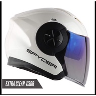 Spyder Half Face Helmet Axel model (Free clear visor)- Plain matt black and neo series mecha)