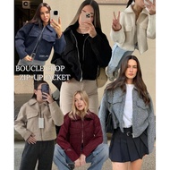 DD(no.78)🩶 Boucle crop zip-up jacket 🩶New Arrival (XS-L) Items That Wear The Winter Are Expensive An