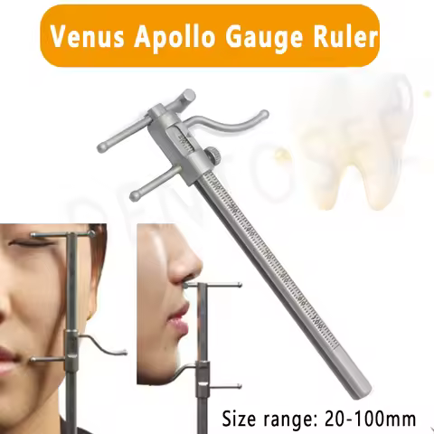 Dental Orthodontic Sliding Caliper Chin Indicator Dental Implant Measuring Gauge Caliper Ruler 0-100