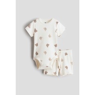 Body set with brown bear pants H&M for baby 9-24m