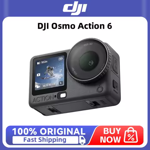 DJI Osmo Action 6 All-New 1/1.1-Inch Square Sensor Variable Aperture f/2.0-f/4.0 Cold-Resistant & 4-