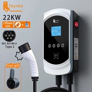 feyree EV Charger type 2 Wall Charger EV ที่ชาร์จรถไฟฟ้า Wallmounted สถานีชาร์จ APP Wallbox 7KW 11kw
