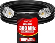 RG58 30ft Coaxial Cable, CB Antenna Cable, PL259 UHF Male-to-Male, 50 Ohm, Compatible with Tuners, S