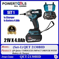 QET-2130BID (QET2130BID) (4 OR 4A) Q9 Qnine CORDLESS IMPACT DRIVER WITH 21V X 4.0Ah Battery & Charge