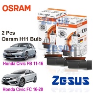 2 Pcs x Mentol Lampu Zesus  Osram Headlamp  Halogen Bosch Bulb H11 12v -Honda Civic (1.8cc) FB 2011-