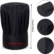 Set Kostum Topi Tinggi dan Apron Chef Hibachi dengan Tali Ikat Kepala untuk Penggemar Masakan Jepun 