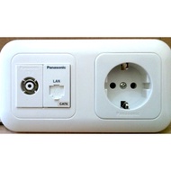 Socket + data module LAN CAT 6 CAT6 outlet + TV socket