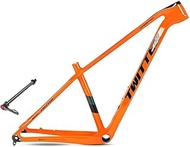 Carbon Hardtail Mountain Bike Frame 27.5er 29er Disc Brake MTB Frame 15''/17''/19'' XC Internal Routing Frame Thru Axle 12 * 148mm (Color : Orange, Size : 15'')