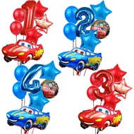 7pcs/set Cartoon Car Foil Balloon star latex Inflatable Helium Balloons Wedding Decoration Happy Birthday Party Supplies