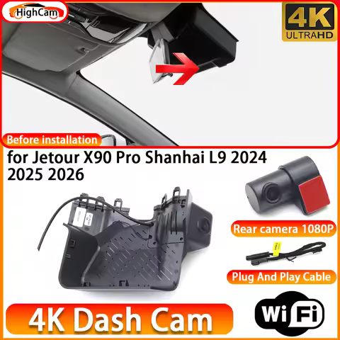 HighCam for Jetour X90 Pro Shanhai L9 2024 2025 2026 OEM 4K DVR Dash Cam Front Rear Camera WiFi Vide