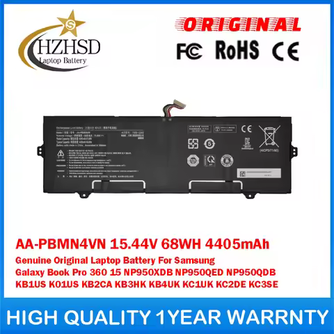 AA-PBMN4VN 15.44V 68WH 4405mAh Genuine Original Laptop Battery For Samsung Galaxy BookPro360 15 NP95