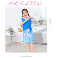 【READY STOCK MSIA】1-12yr old Girl Frozen Elsa Casual One Piece Dress/ Pakaian One Piece Princess Els