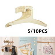 5/10pcs Wooden Clothes Hanger Baby Cute Little Bear Creative Durable Hanger Rack Home Children Coats