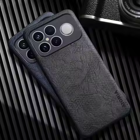 Case for Xiaomi Poco F8 Pro Ultra Luxury Cracked Faux leather Phone cover funda for Poco F8 Ultra ca
