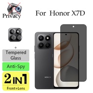2 in 1 Honor X7D Anti-peeping Screen Protector Tempered Glass Anti-spy For Honor X7D X7C X7B X7A X8C