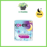 KOTEX Herbal Cool Overnight Wing Pad 32cm 10's - Sanitary Pad with Calming Lavender Scent