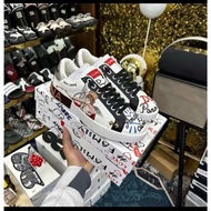 Cupid DC Shoes - White Angel Embroidered Men's and Women's 3cm Wedge Sole Canvas Beautiful sneakers 