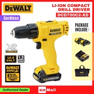 DEWALT DCD700C2-XD Li-ion Compact Drill Driver (10.8V/1500rpm/10mm)