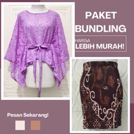 INSTANT KEBAYA SET ECONOMIC PACKAGE BUNDLING 3 short pleats MORE SET OF BROCADE TOP AND BATIK PLEASE