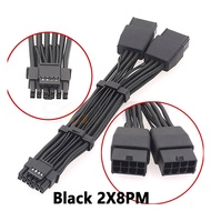 2-lead power cable 8PIN to 16pin 12+4pin for Nvidia RTX 5090 5080 5070 4090 4080 3090