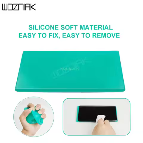 Nasan Green Silicone Pad Super Soft Wear-Resistant 7 Inch Magic Laminating Pad For Mobile Phone Curv