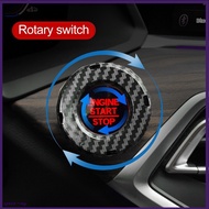 [my]Carbon Fiber Engine Start Stop Button Cover Rotary Switch Protective Ring Car