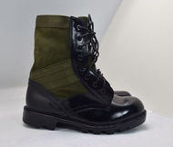 รองเท้าหนังแท้จังเกิลสีดำผ้าเขียว รองเท้าคอมแบท รองเท้าทหาร รองเท้าคอมแบทหนังแท้ รองเท้าทหาร รองเท้ารด และ รองเท้ารปภ