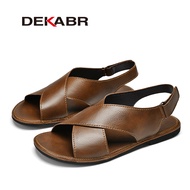 DEKABR Summer Sandals Men Leather Sandals Split Leather Slipper Outdoor Sneaker Beach Men Sandals Cl