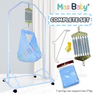 Mas Baby Spring Cot Full Set Cradle Stand Frame Baby Sarong Buai Buaian Besi Baby Spring Sarong Buay