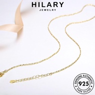 HILARY JEWELRY Women 純銀項鏈 For Accessories Silver Rantai Gold Chain Necklace Sterling 925 Perak Perempuan Fashion Leher Korean Stars Original Pendant N67