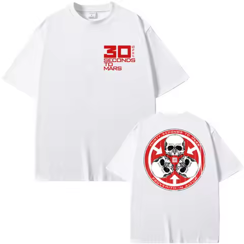 30STM DISTRESSED LOGO TEE Thirty Seconds To Mars Store Tee-shirt Summer Hip Hop Short Sleeve Harajuk