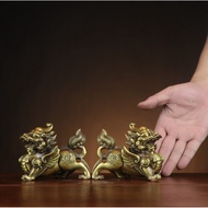 รูปปั้น Pi Xiu ทองเหลืองโชคดี Fu Piyao บ้านสำนักงานร้านค้าของตกแต่งโชคชะตาของฮวงจุ้ย