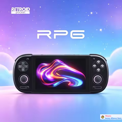 Retroid Pocket 6 Handheld Game Console Retro Video Game Player 5.5"AMOLED Android13 Hall Joystick 8G