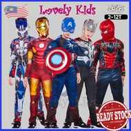 🔥HOT🔥[READY STOCK] 3y-8y Kids Superhero Costume Avengers Muscle Costume Halloween Cosplay Performance Pretend Play Party  (SpiderMan/ BatMan/ Captain America/Thor / Transformer/Ironman/Bumblebee) Kostum Kanak-kanak Budak