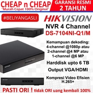 Hikvision 4 Channel NVR DS-7104NI-Q1/M 2MP - Hik Vision 4CH 8CH 16CH NVR