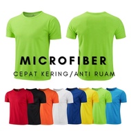 Microfiber Quick Dry Unisex Tshirts Tshirt Mikrofiber Cepat Kering Anti Ruam Soft Round Neck Plain T