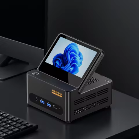 AOOSTAR G-FLIP Mini PC Intel Core Ultra 5 125H/155H 5-inch Foldable Screen WiFi7 Dual 2.5G Ethernet 