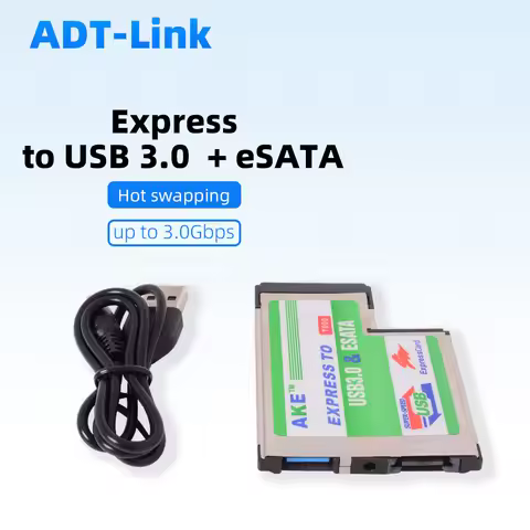 Notebook Express To USB 3.0 + ESata Expansion Card ExpressCard 54mm T-shaped 3.0Gbps Supports Window