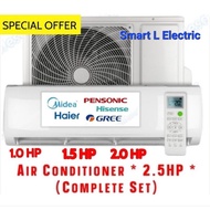 (1.0HP/1.5HP/2.0HP/2.5HP) Hisense/Daikin/Haier/Midea Air Conditioner Aircond Penghawa Angin